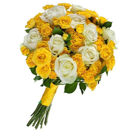Букет невесты из желтых кустовых роз №42